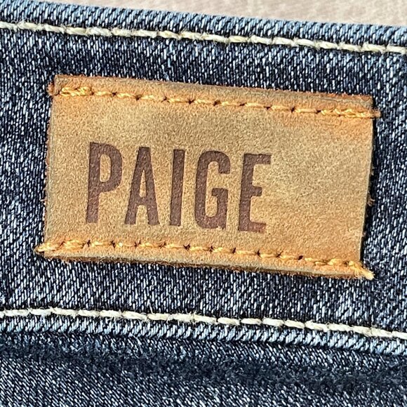Paige Hoxton Ankle Jeans Womens Size 27 Stretch Mid Rise Denim Dark Wash Blue - Picture 5 of 12